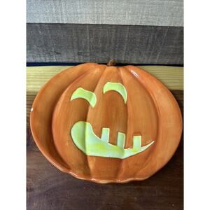 Sakura Table Haunted Hideaway Pumpkin Earthenware 10.5” Halloween Plate-Knick